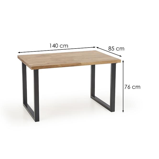 Stôl Radus B) Dub Lity 140x85 – Dub Naturalny/Čierna