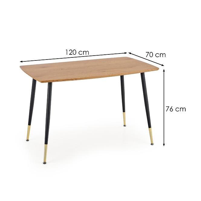 Stôl Tripolis 120x70 Mdf/Oceľ – Dub Zlatá/Čierna/Zlatá