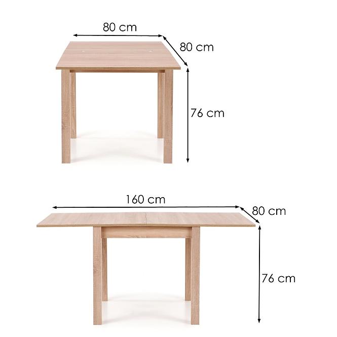 Rozkladací stôl Gracjan 80/160x80cm Płyta/Abs/Mdf – Dub Sonoma