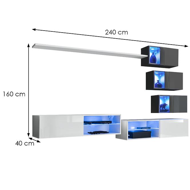 Obývacia Stena Switch Xxiv Biely/Grafit