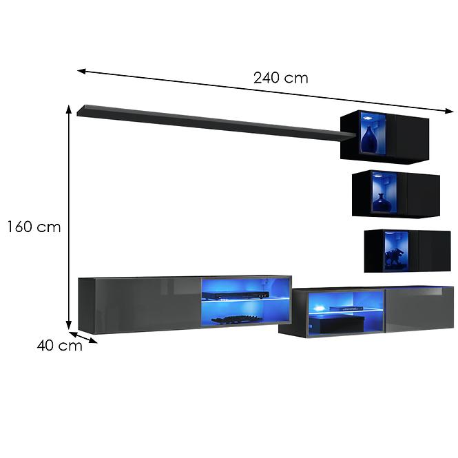 Obývacia Stena Switch Xxiv Grafit/Čierna
