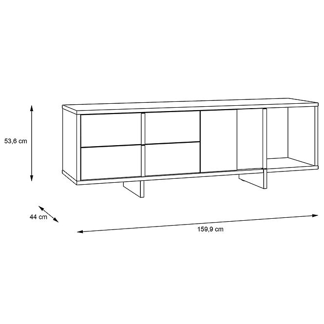 TV stolík Gudrid dub flagstaff/čierna