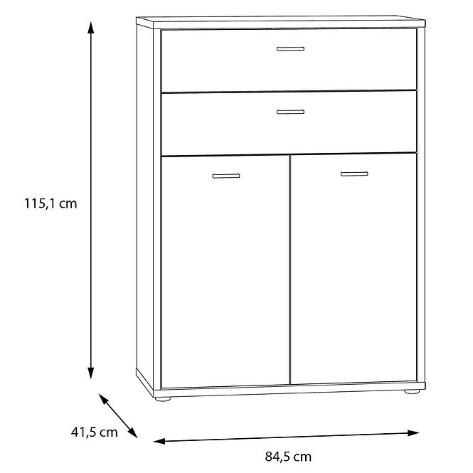 Komoda Lokrum 2D2S dub flagstaff