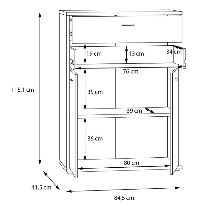 Komoda Lokrum 2D2S dub flagstaff