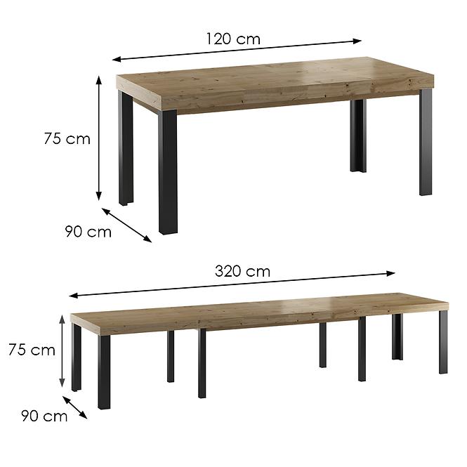 Rozkladací stôl St-20 120/320x90cm dub uzlovitý