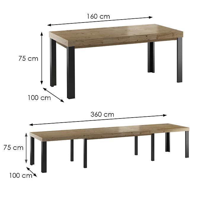 Rozkladací stôl St-20 160/360x100cm dub uzlovitý