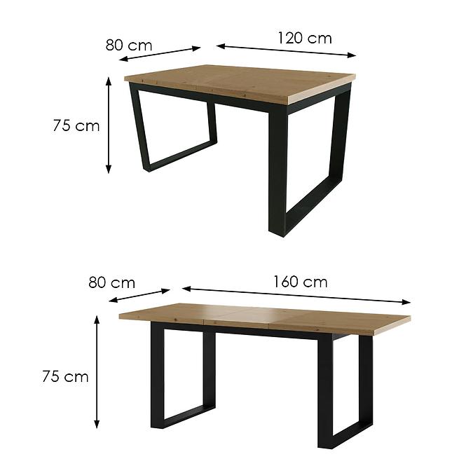 Rozkladací stôl St-23 120/160x80cm dub prírodný