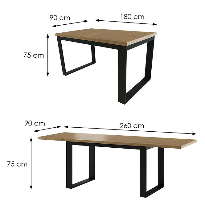 Rozkladací stôl St-23 180/260x90cm dub prírodný