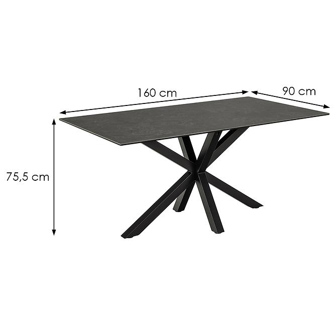 Stôl Kobi Čierna Ceramika 160x90