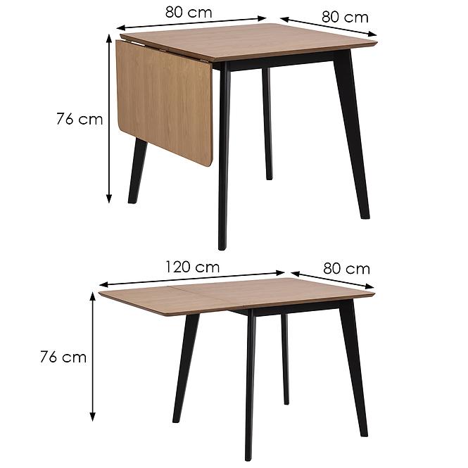 Rozkladací stôl Kobi 80/120x80cm Skladací Vrch Dub