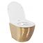Závesná WC misa Carlo Mini Rimless Gold Brush/White,2