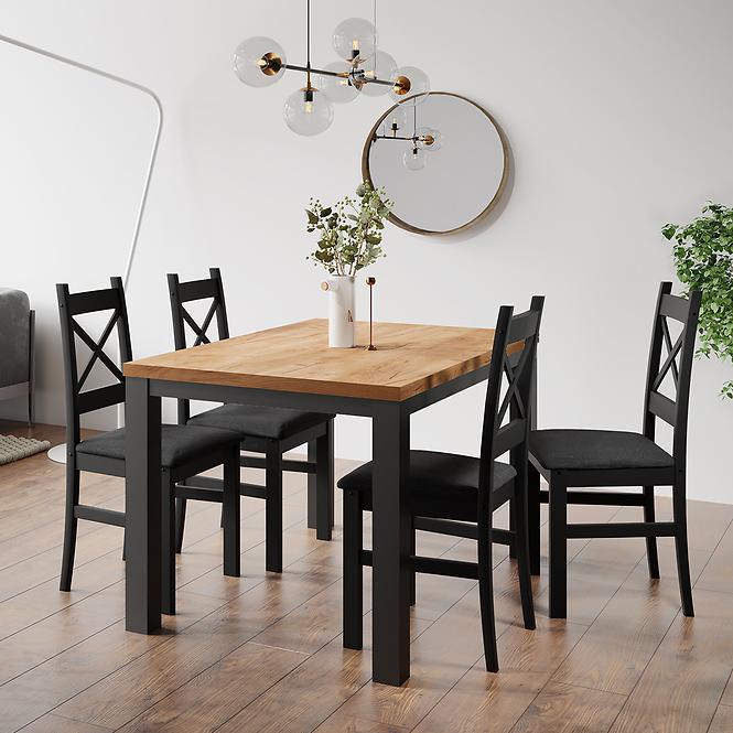 Stôl Oskar d120 čierna/craft