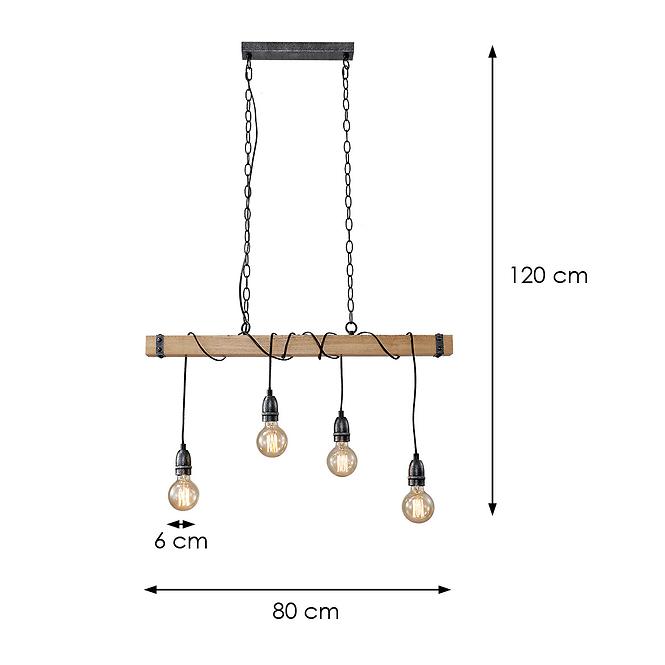 Luster 2023007 WOOD+BLACK E27 LW4