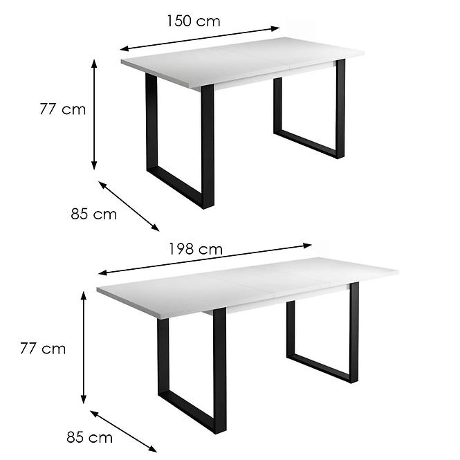 Rozkladací stôl St42 150/198x85cm biely