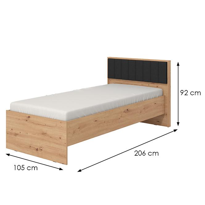 Posteľ Varadero artisan/čierna 90x200 11011659