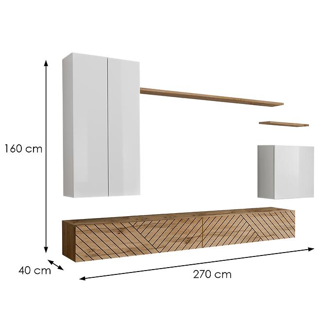 Obývacia Stena Switch II Line Biela/Wotan