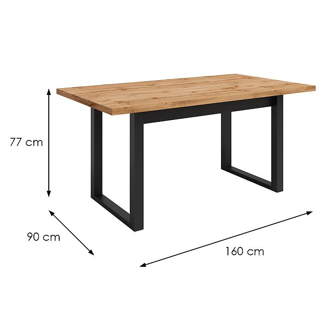 Stôl Max Dub Wotan / Čierna Mat 160x90