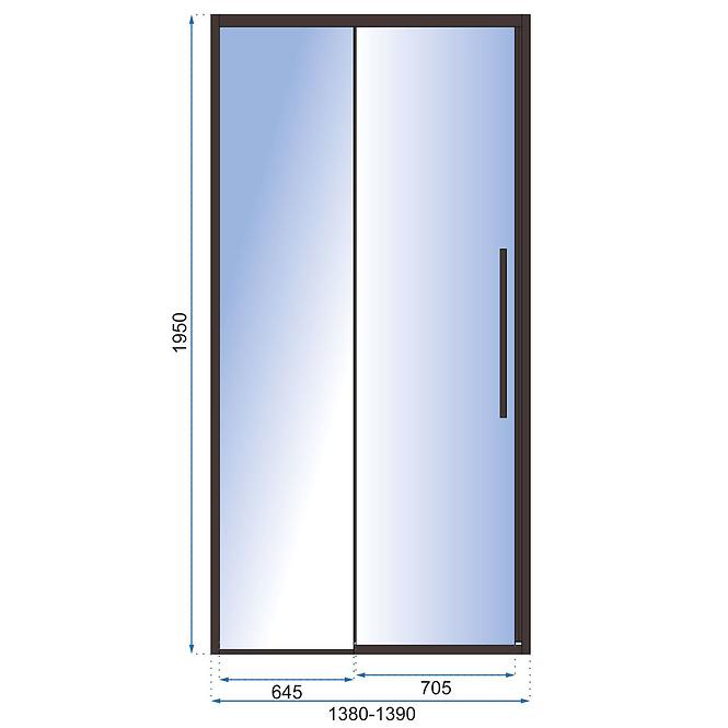 Sprchové dvere Solar 140x195 black Rea K6359