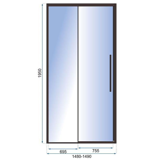 Sprchové dvere Solar 150x195 black Rea K6360
