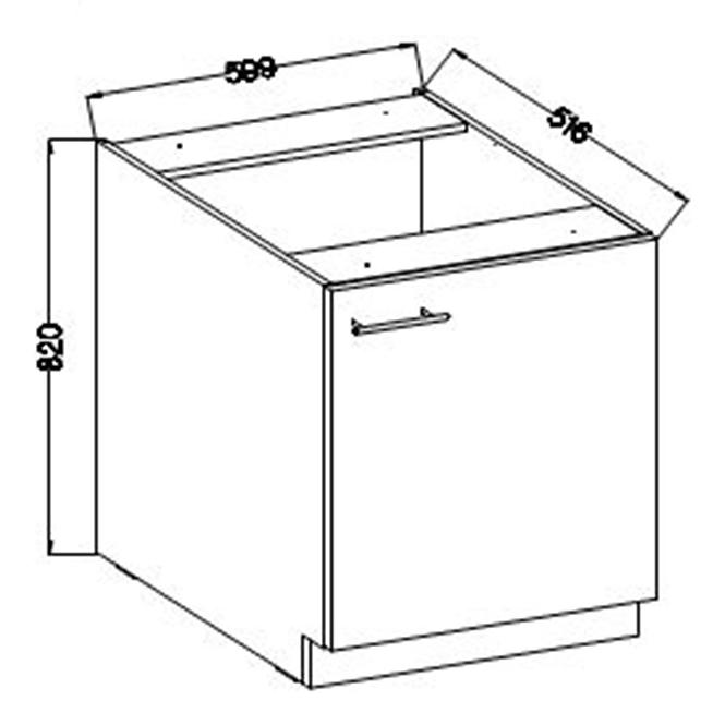Kuchynská skrinka Lara 60d 1f Bb Mdf biely lesk