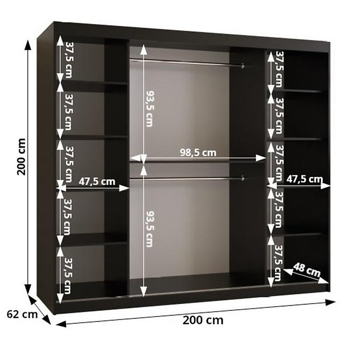 Skriňa Sandakan 2 200 čierna