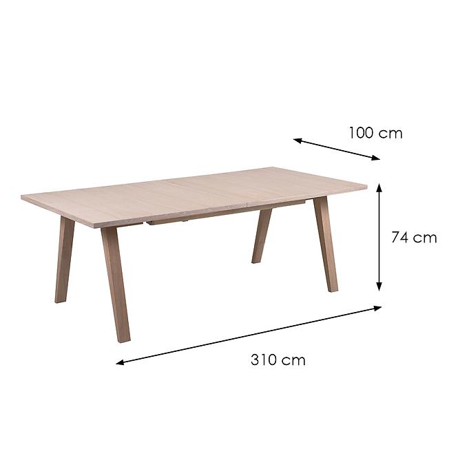 Stôl Simple 210/310 biela dub