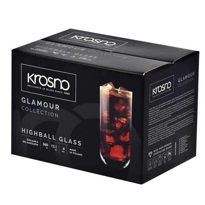 Pohár na nápoje Glamour Krosno 360ml 6 ks