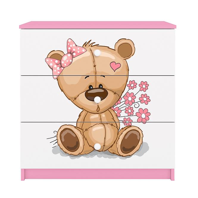 Komoda Pre Detská Babydreams Ružová – Medveď Kvety