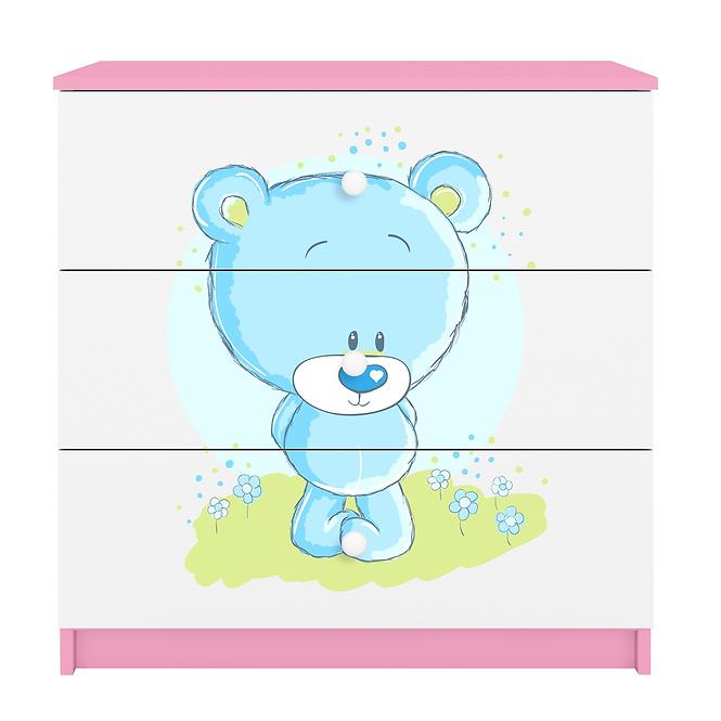 Komoda Pre Detská Babydreams Ružová – Medveď Modrá