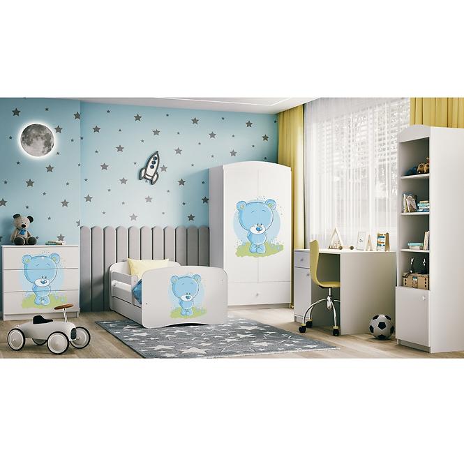 Detská Posteľ. Babydreams+Sz+M Biely 70x140 Medveď Modr