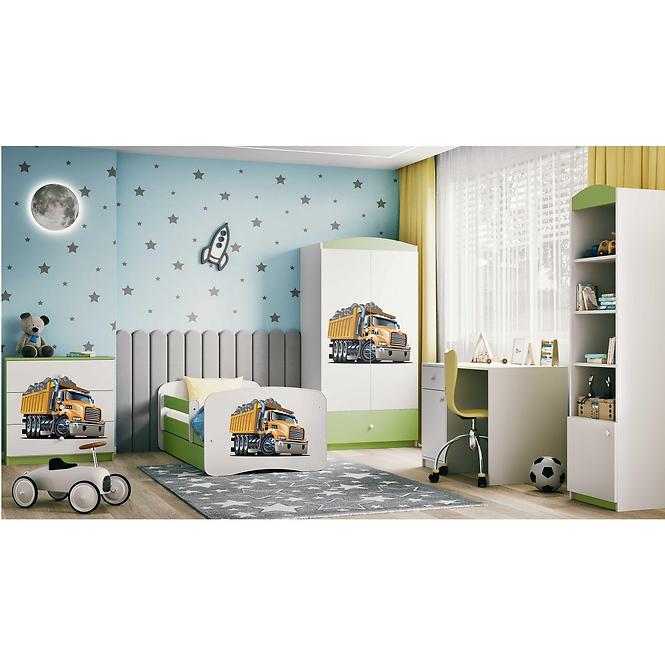 Detská Posteľ. Babydreams+Sz+M Zelená 70x140 Truck
