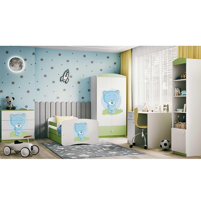 Detská Posteľ. Babydreams+Sz+M Zelená 70x140 Medveď Mod