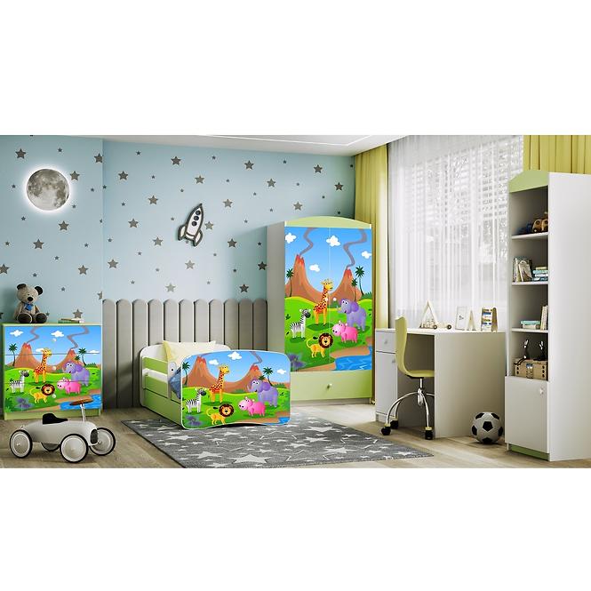 Detská Posteľ. Babydreams+Sz+M Zelená 70x140 Safari