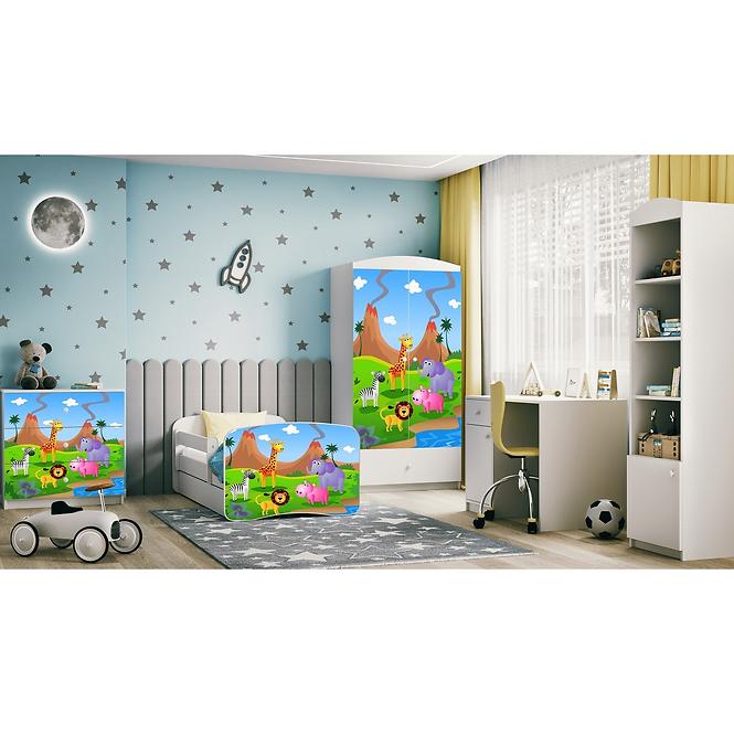 Detská Posteľ. Babydreams+Sz+M Biely 80x160 Safari