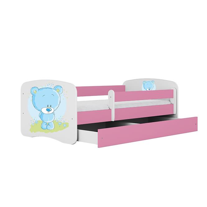 Detská Posteľ. Babydreams+Sz+M Ružová 80x160 Medveď Mod