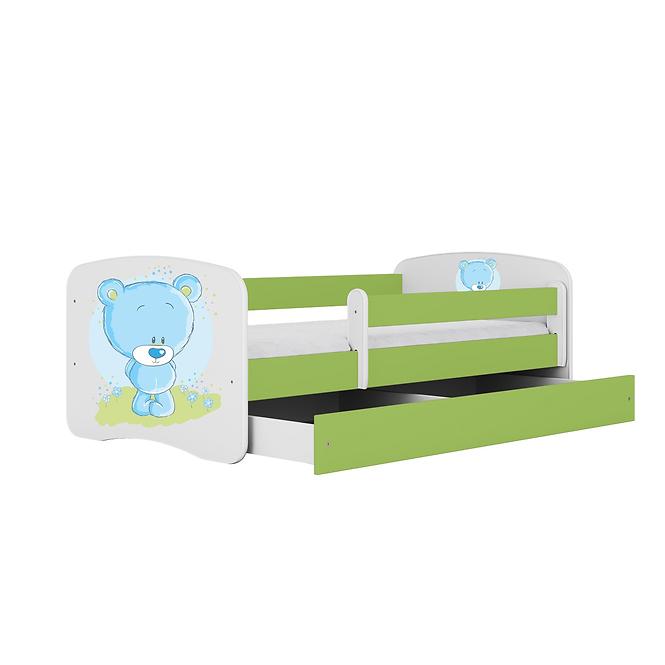 Detská Posteľ. Babydreams+Sz+M Zelená 80x160 Medveď Mod