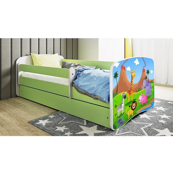 Detská Posteľ. Babydreams+Sz+M Zelená 80x160 Safari
