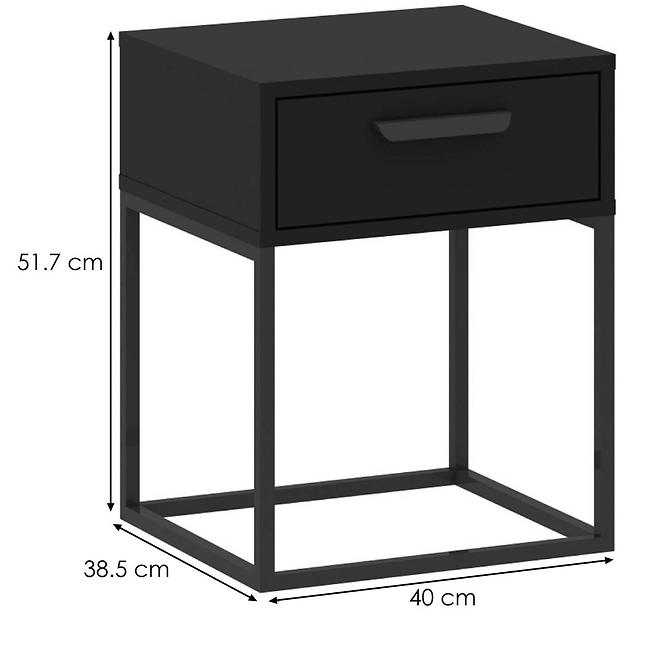 Nočný stolík 1S nízky-40 čierna