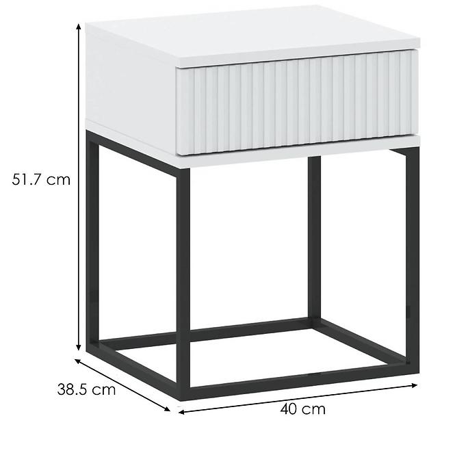 Nočný stolík 1S nízky-40 bez rukovätí biela