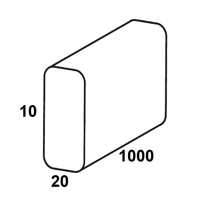 Profil plochý PVC biely lesk 10x20x1000