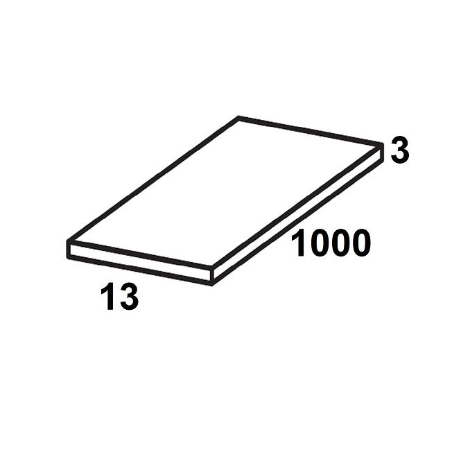 Profil plochý PVC biely lesk 3x13x1000