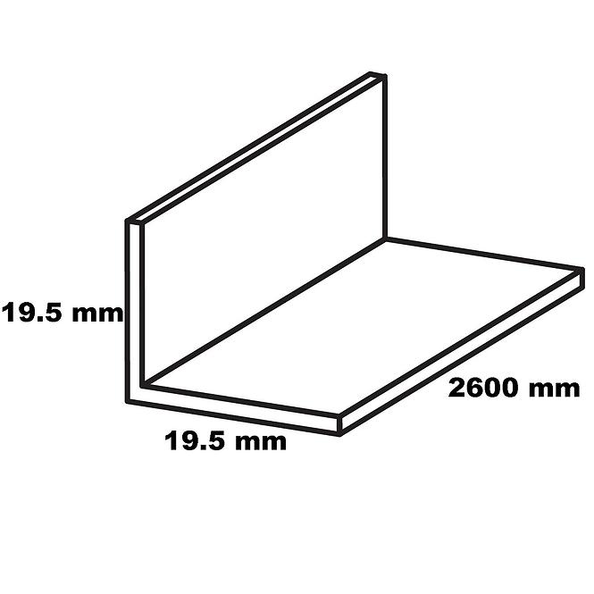 Profil uholníkový samolepiace PVC drevo svetlé  19.5x19.5x2600