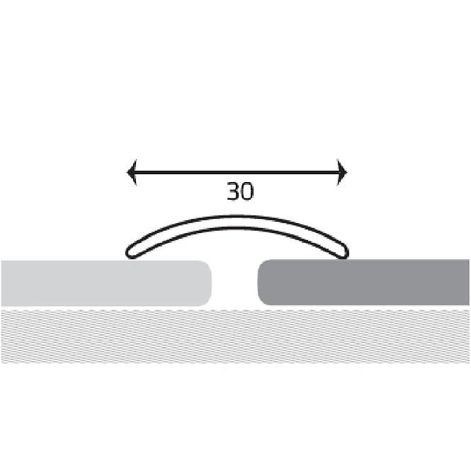 Profil podlahový samolepiace hliník rusty 3.2x30x900