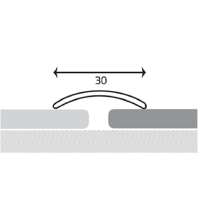Profil podlahový samolepiace hliník brúsený  titan 3.2x30x900