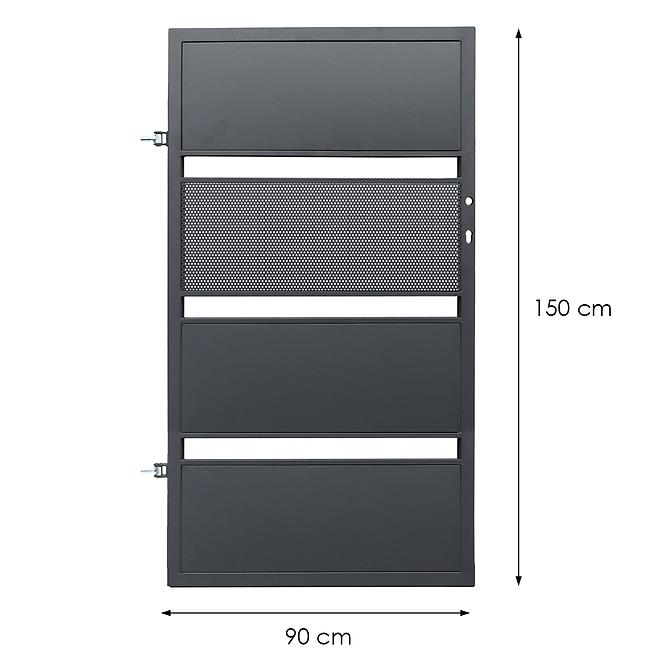 Bránička Neapol lewa 0,9x1,58 ZN RAL 7016