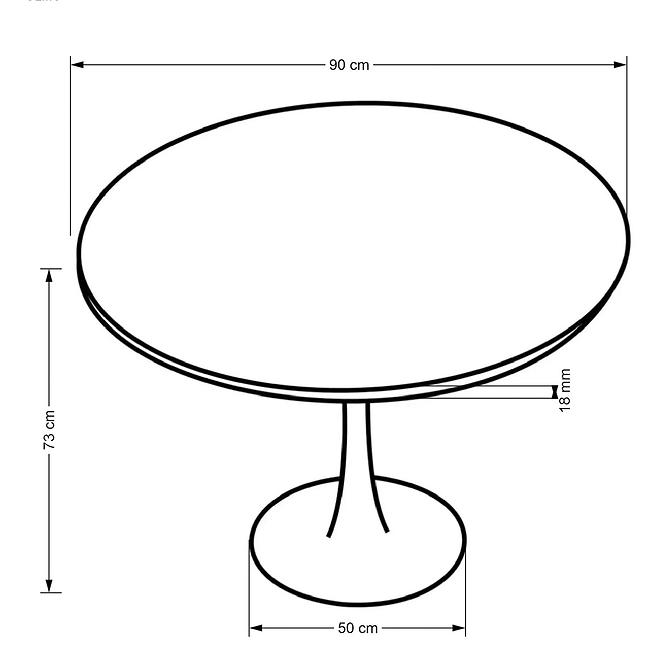 Stôl Olmo mdf/oceľ – orech/čierna