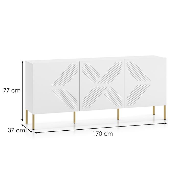 Komoda Clearing 02 biela/zlatá