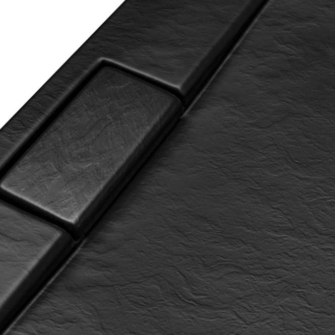 Vanička štvorcová Axim Ultraslim Stone Effect New 80x80 čierna