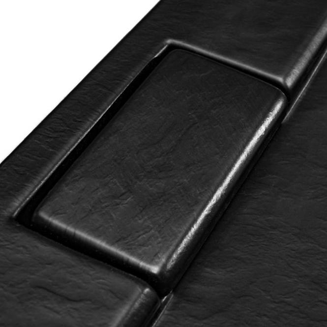 Vanička polokrúhla Axim Ultraslim Stone Effect New 90x90 čierna