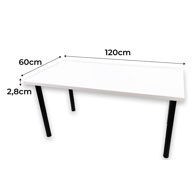 Písací Stôl Low Biely 120x60x2,8 Model 0